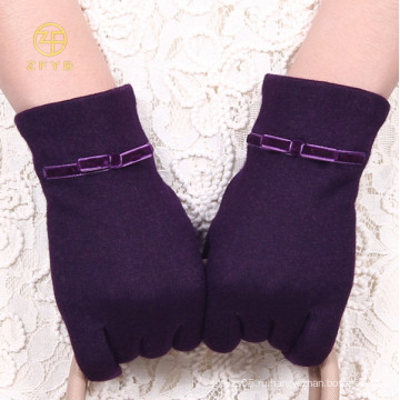 Новый продукт Фиолетовый цвет Полный сенсорный экран шерстяные перчатки для смартфонов